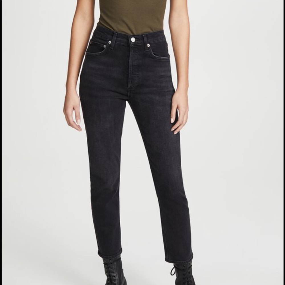 AGOLDE Riley High Rise Straight Crop Jeans